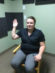 Woman Raising her Right Hand